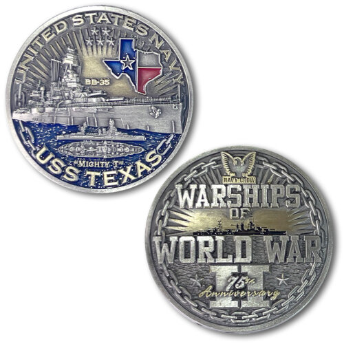 USS Texas Warships of World War 2 75th Anniversary Coin