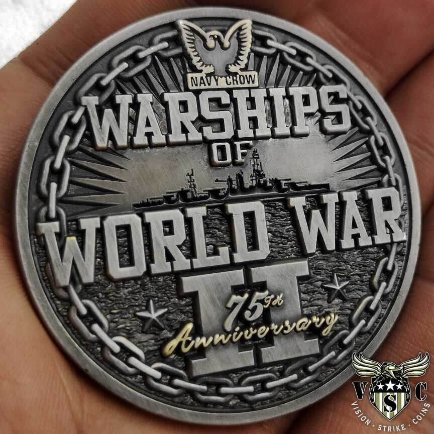 Warships of World War 2 Challenge Coins-Vision Strike Coins