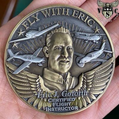 Fly With Eric Go Forth Flight Instruction Engraved Coin