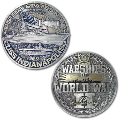 USS Indianapolis Warships of World War 2 75th Anniversary Coin