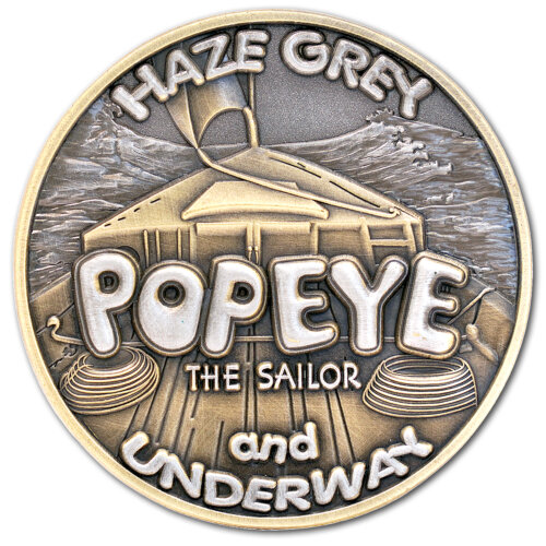 Popeye Haze Gray And Underway Smooth Sailing Flip Challenge Coin