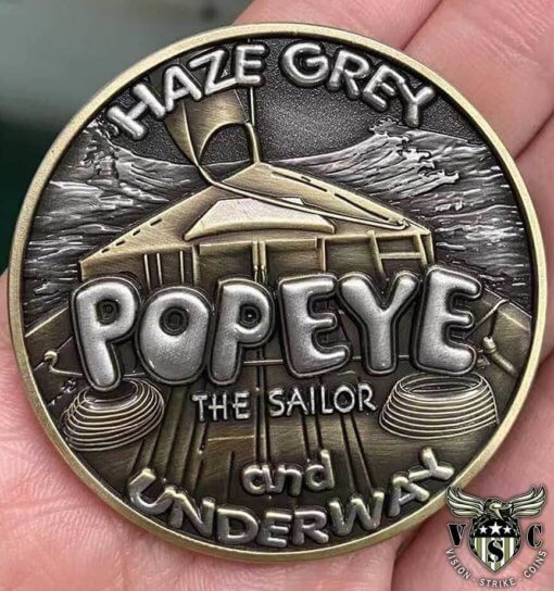 Popeye Haze Gray And Underway Smooth Sailing Flip Challenge Coin