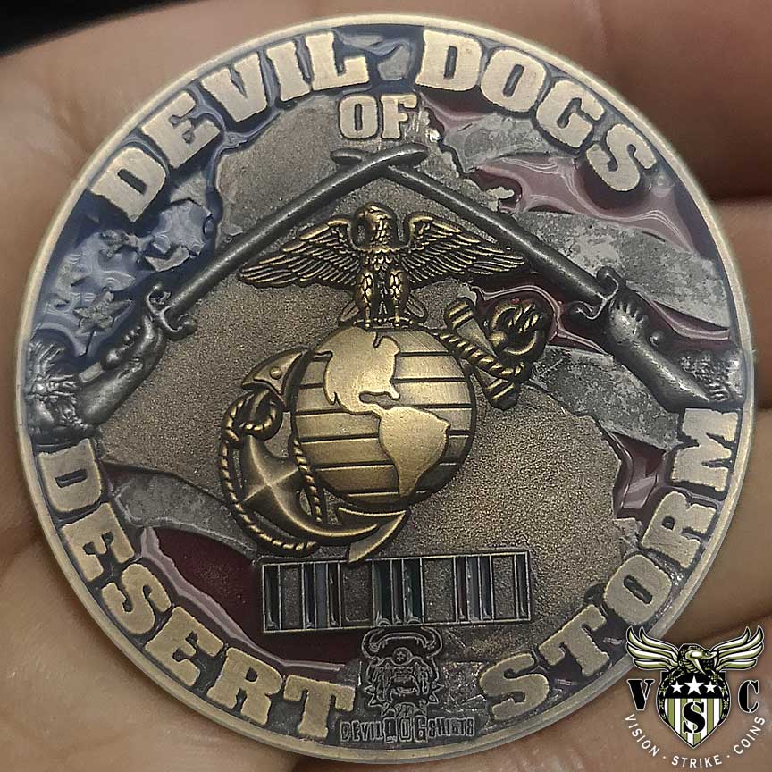 M1a1 Abrams Devil Dogs Of Desert Storm Challenge Coin