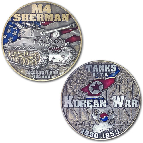 M4 Sherman Tanks of the Korean War Challenge Coin