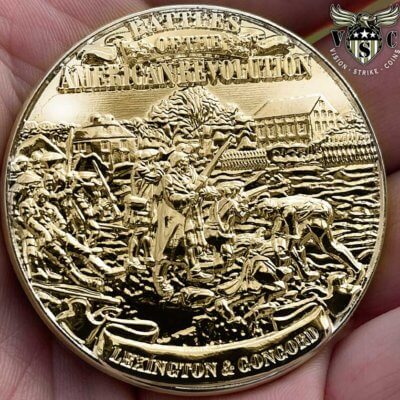 Battle of Lexington And Concord Battles of the American Revolution Gold Clad Coin