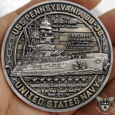 USS Pennsylvania Battleships Of Pearl Harbor 80th Anniversary Coin