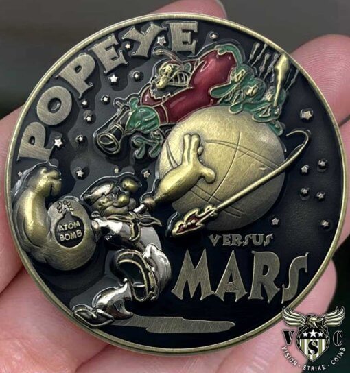 Popeye Verses Mars Challenge Coin