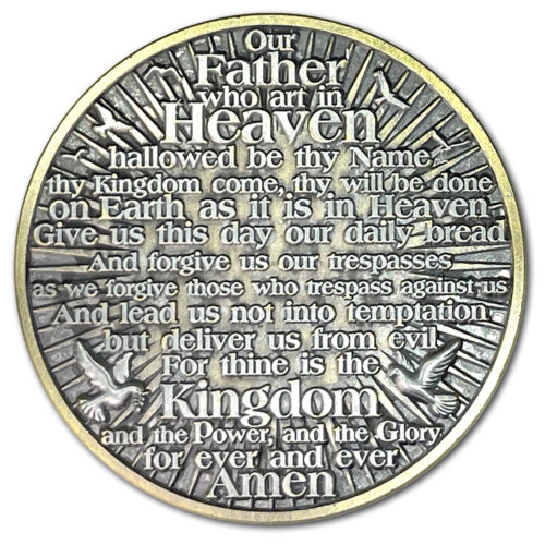 Lord's Prayer 6:19-13 Mathew 6:9-13 Gospel Biblical Coin