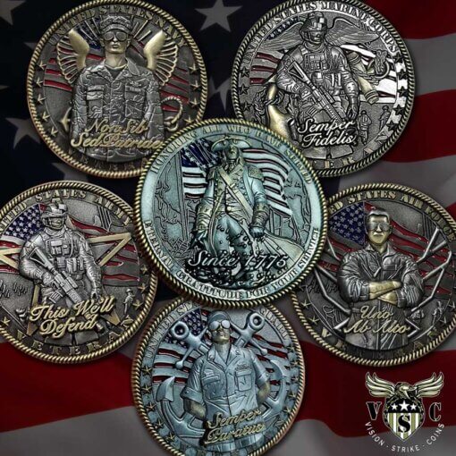 US Military Veteran Collection Set Challenge Coins