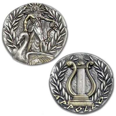 Apollo Greek God of Oracles, Healing, Archery, Music, Swan Ancient Collectible Coin