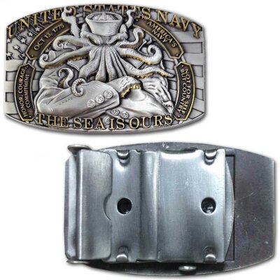 Navy Squid The Sea Is Ours Veteran Belt Buckle