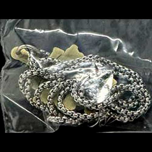 Sword and Double Dragons 24k Gold and Sterling Silver Necklace Jewelry with Chain