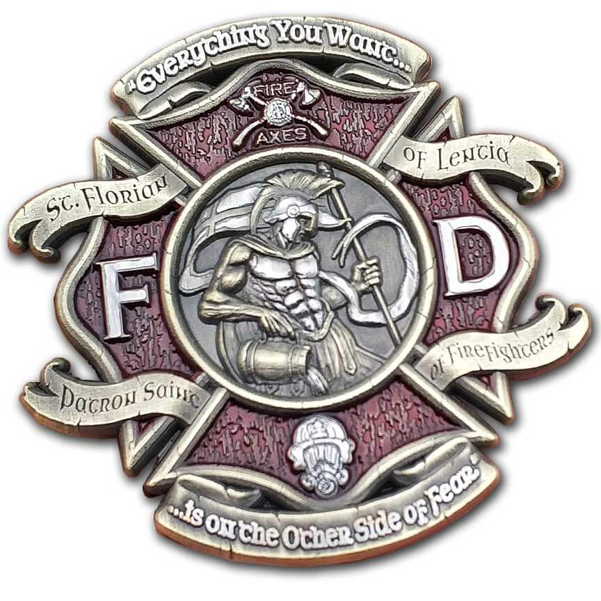St-Florian-Prayer-Firefighter challenge Coin