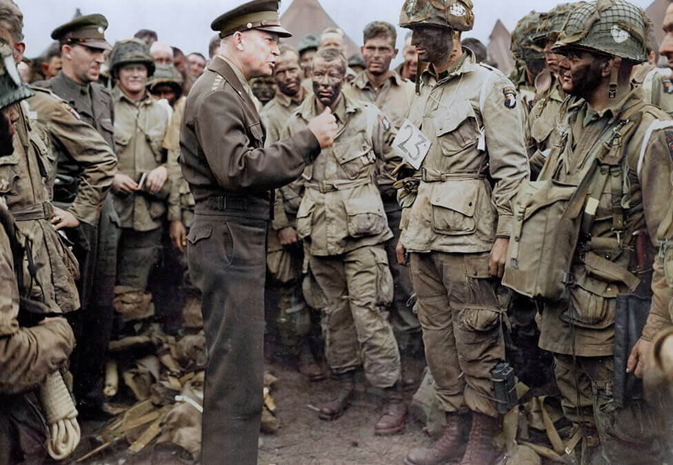 Eisenhower-addressing-troops D-Day Normandy