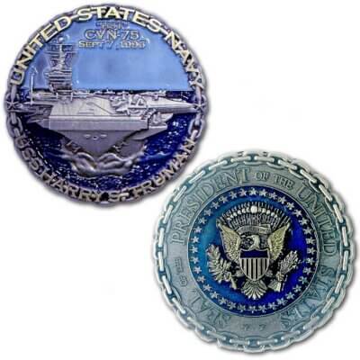 USS Harry S. Truman CVN-75 US Navy Aircraft Carrier Collectible Challenge Coin