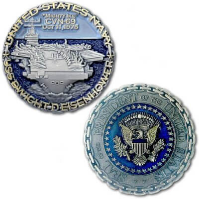 USS Dwight D. Eisenhower CVN-69 US Navy Aircraft Carrier Collectible Challenge Coin