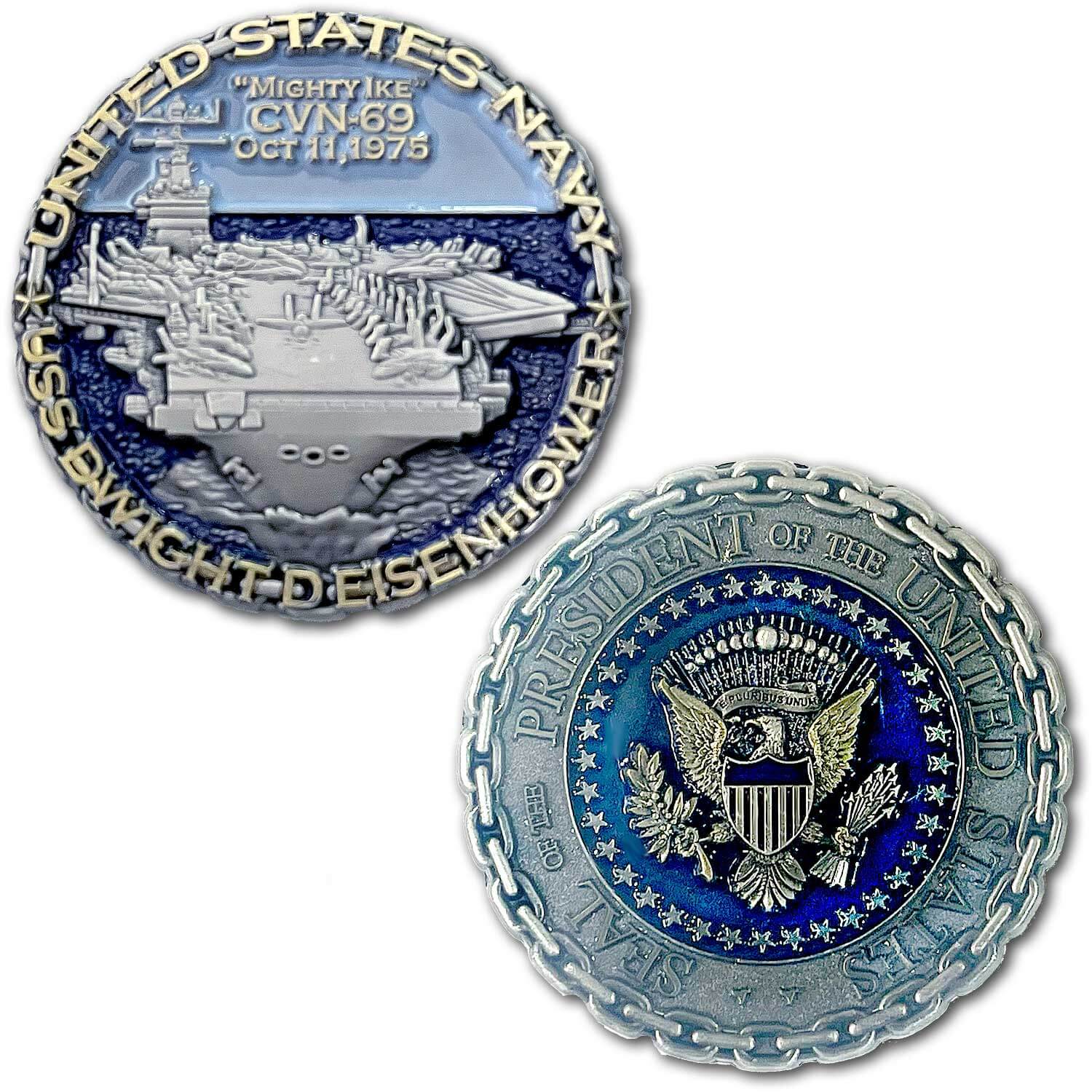USS Dwight D. Eisenhower CVN-69 US Navy Aircraft Carrier Collectible Challenge Coin