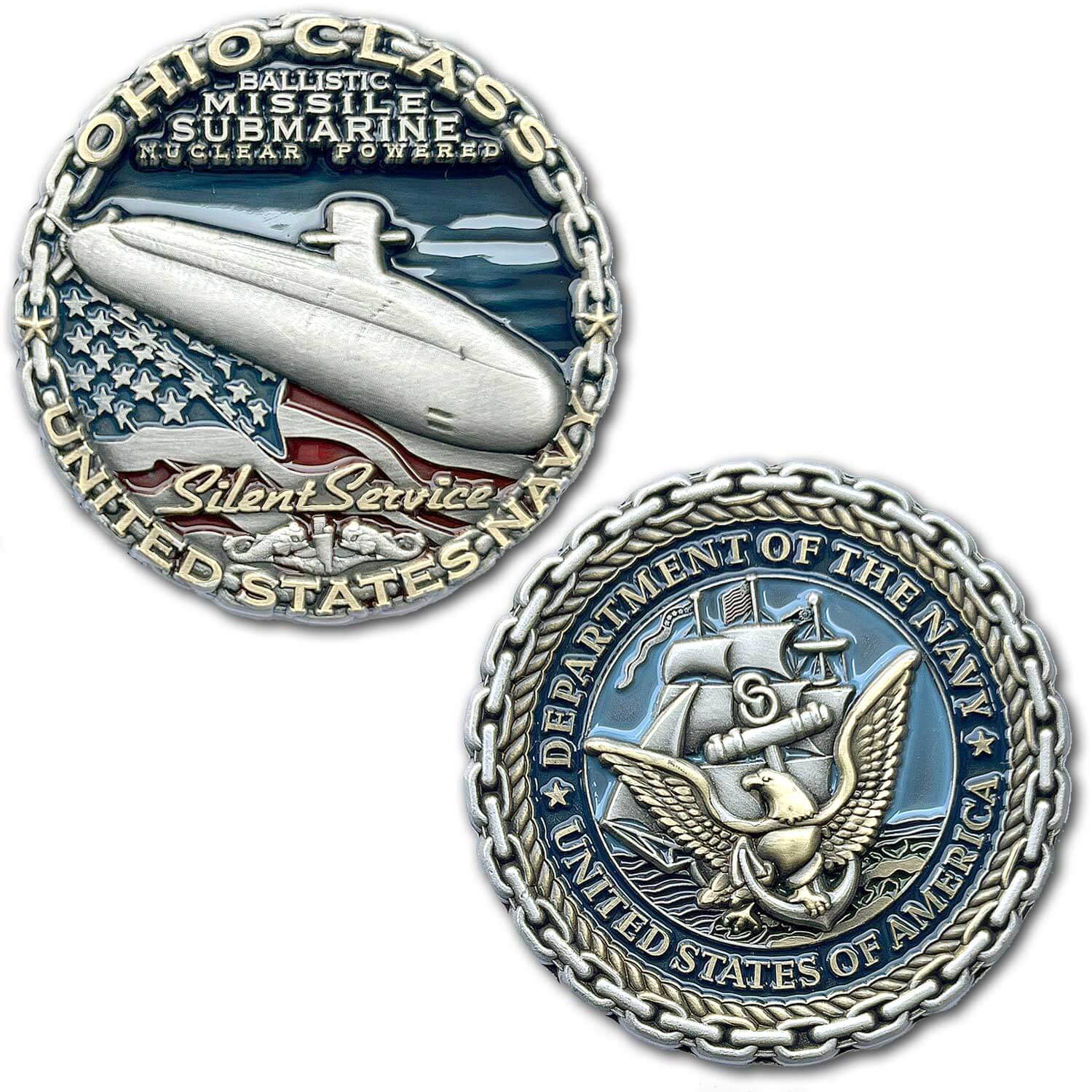 Ohio Class Ballistic Missile Nuclear Submarine US Navy Collectible Challenge Coin