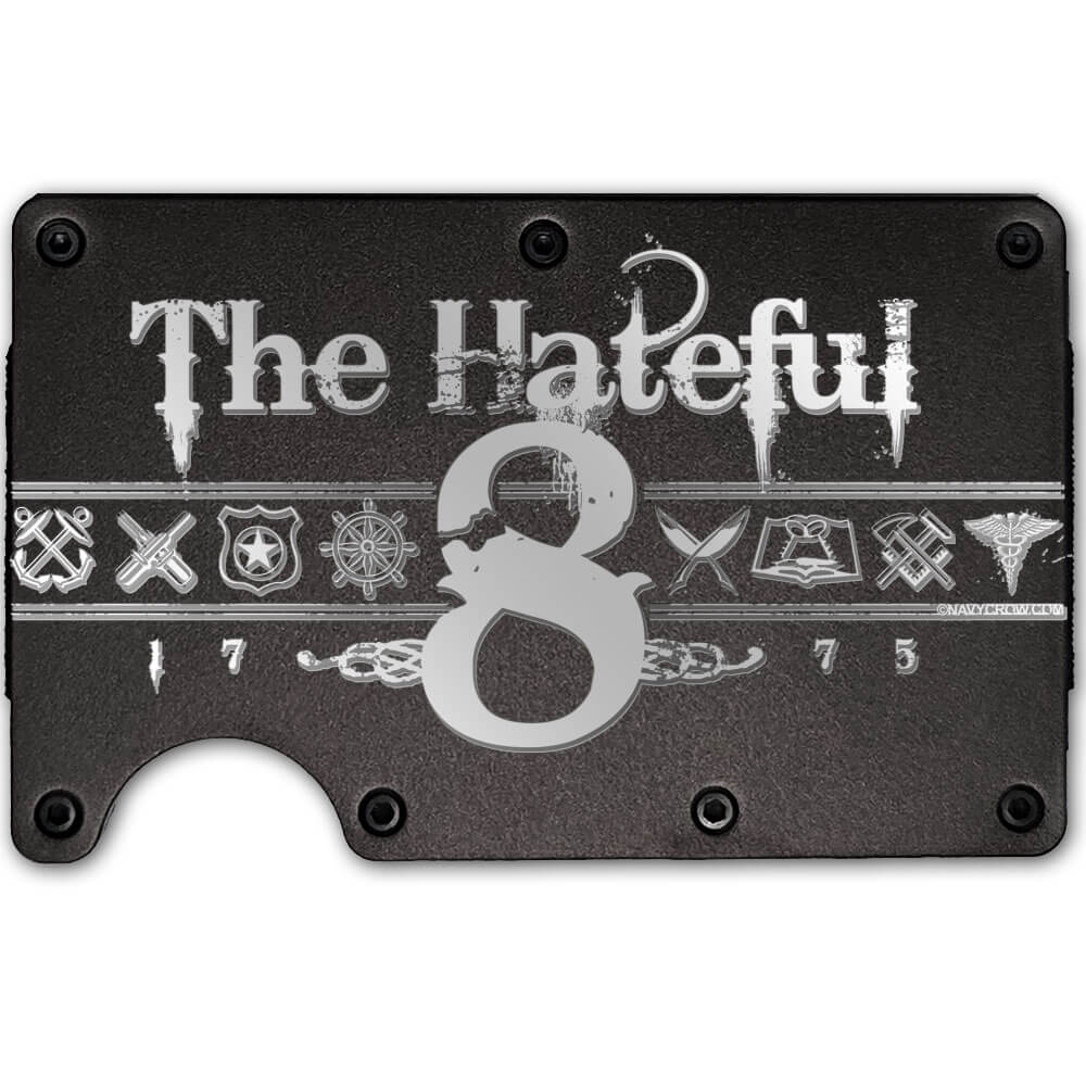Hateful 8 original Rates Laser Engraved Metal-Plate Cardholder Navy Men’s Wallet