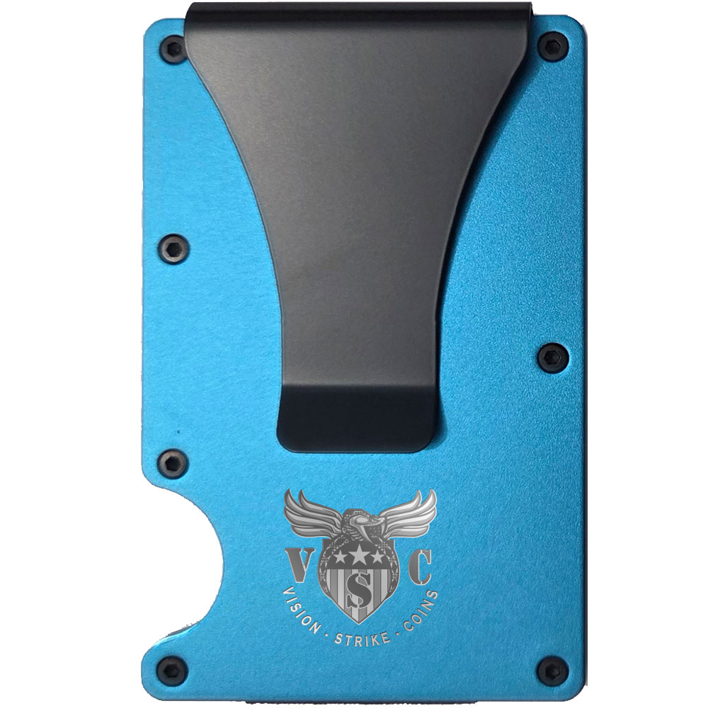 K9 Skull & Bones Laser Engraved Metal-Plate Cardholder Veteran Men’s Wallet - Image 2