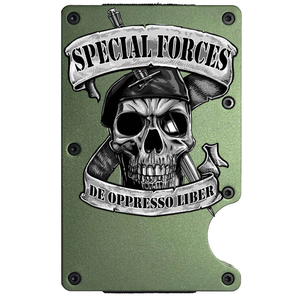 Special Forces De Oppresso Liber Metal-Plate Cardholder Veteran Men's Wallet