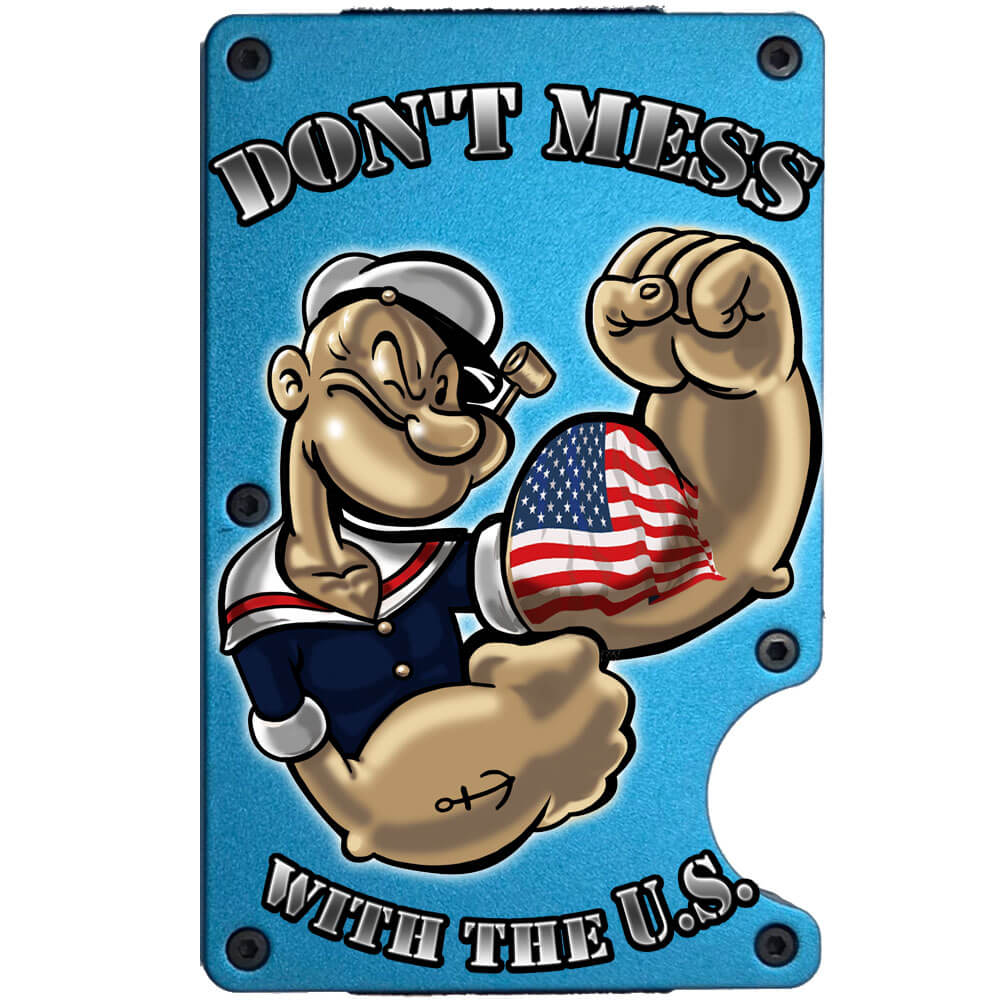 Popeye the Sailor Don't Mess with the U.S. Metal-Plate Cardholder Veteran Men's Wallet - Image 10