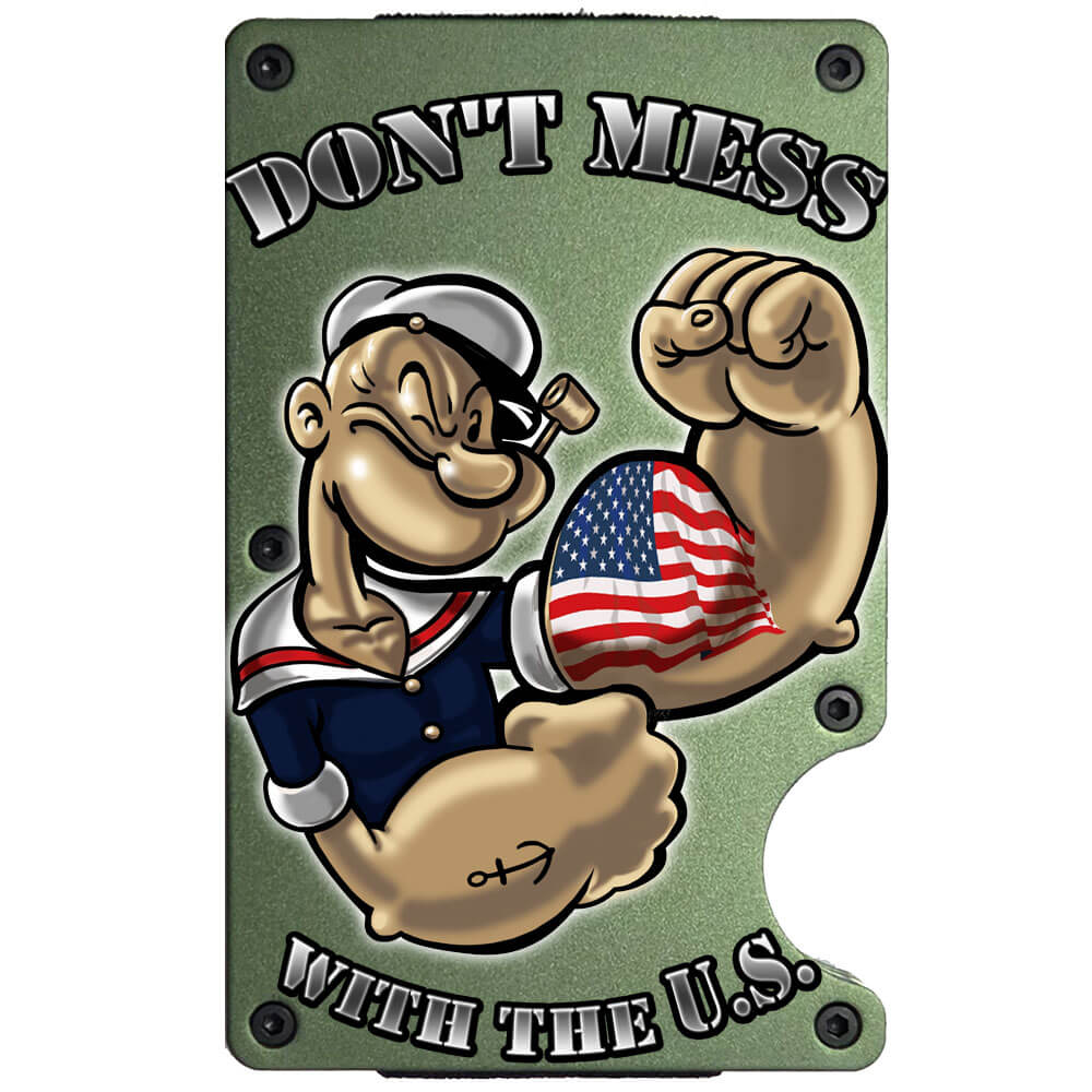 Popeye the Sailor Don't Mess with the U.S. Metal-Plate Cardholder Veteran Men's Wallet - Image 9