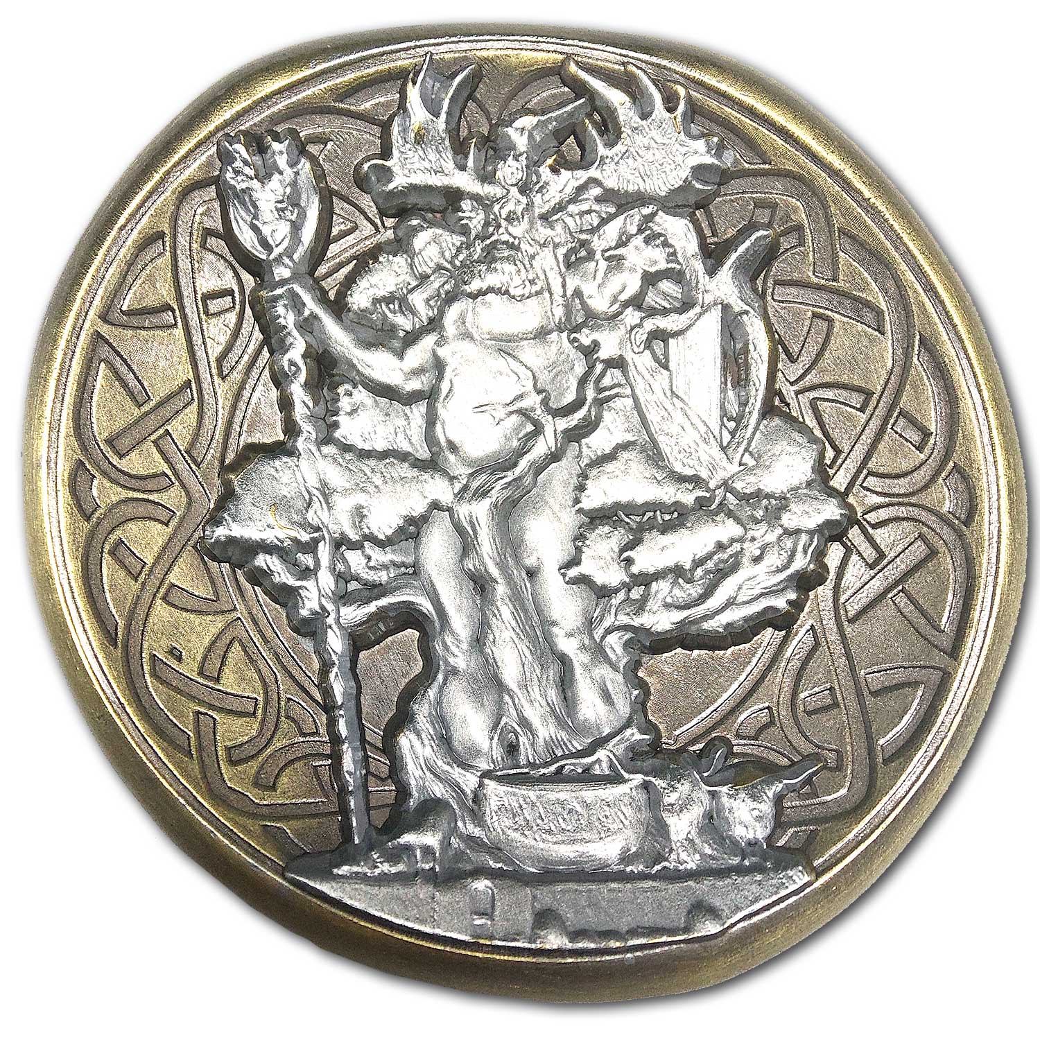 Dagda Celtic Chief God of the Tuatha Dé Danann The Good God Ancient Rainbow Cup Collectible Coin
